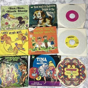 Vtg Children Record Lot 45RPM Black Sheep Blind Mice Wizard Oz Doggie Window